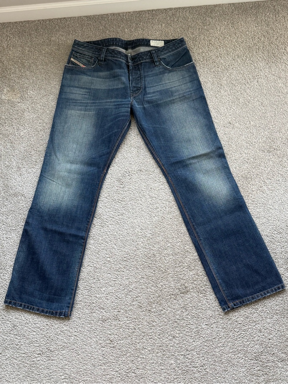 Men's Diesel ZAF flare leg jeans size 34x32, like new.